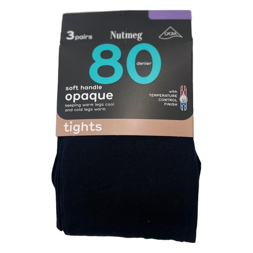 Nutmeg 80D Opaque Tights With Lycra XL