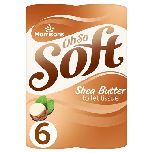 Morrisons Oh So Soft Shea Butter Toilet Tissue 6 Longer Rolls thumbnail 2