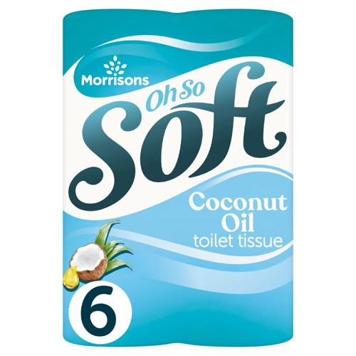 Morrisons Oh So Soft Coconut Oil Toilet Tissue 6 Longer Rolls thumbnail 2