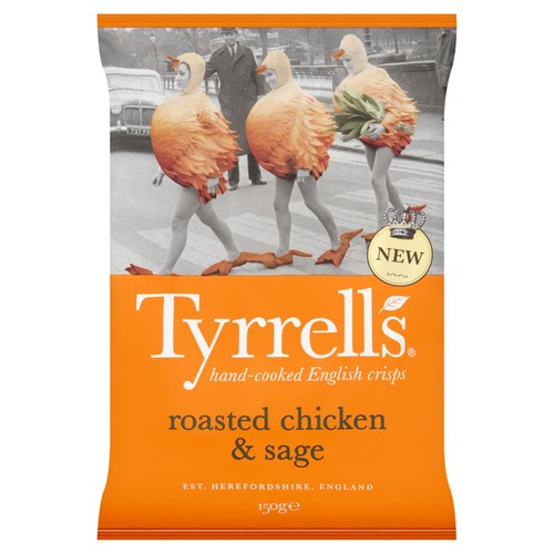 Tyrrells Roasted Chicken & Sage Sharing Crisps 150g thumbnail 2