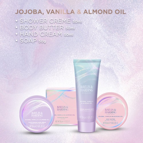 Baylis & Harding Jojoba Vanilla & Almond Oil Pamper Tin Gift Set thumbnail 3