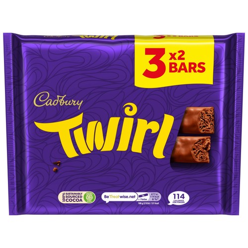 Cadbury Twirl Milk Chocolate 3 Pack Multipack thumbnail 2