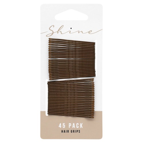 Shine Hair Grips Brown 45 Pack