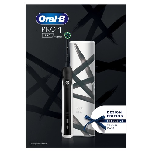 Oral B Pro 1 680 Striking Cross Action Black Electric Toothbrush thumbnail 2