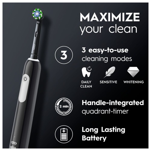 Oral B Pro 1 680 Striking Cross Action Black Electric Toothbrush thumbnail 4