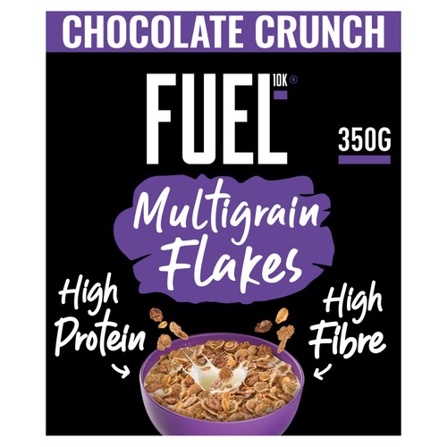 FUEL10K Chocolate Multigrain Flakes High Protein Breakfast Cereal   350g