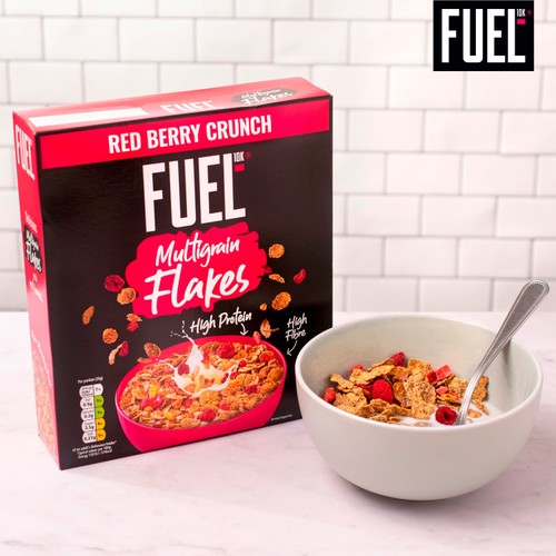 FUEL10K Red Berry Multigrain Flakes High Protein Breakfast Cereal 350g thumbnail 2