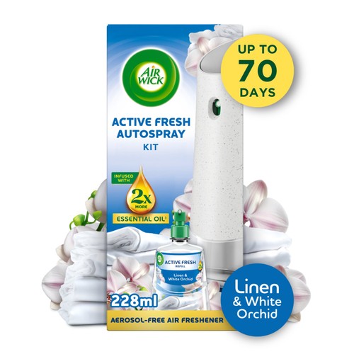 Air Wick Linen & White Orchid Aerosol-Free Automatic Spray Kit 228ml