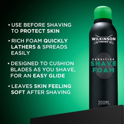 Wilkinson Sword Sensitive Shave Foam 200ml thumbnail 2