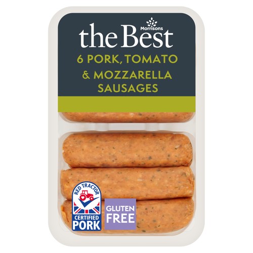 Morrisons The Best 6 Pork, Tomato & Mozzarella Sausages 400g