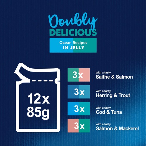 FELIX Doubly Delicious Ocean Recipes In Jelly Wet Cat Food 12x85g thumbnail 4