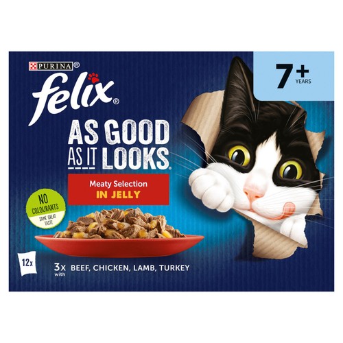 FELIX As Good As it Looks Senior 7+ Meat in Jelly Wet Cat Food 12x100g thumbnail 2