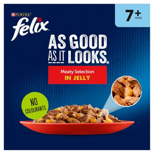 FELIX As Good As it Looks Senior 7+ Meat in Jelly Wet Cat Food 12x100g thumbnail 4