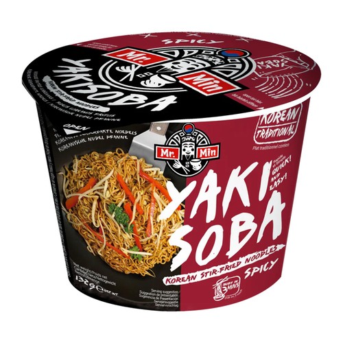 Mr. Min Yakisoba Korean Stir-Fried Noodles Spicy 