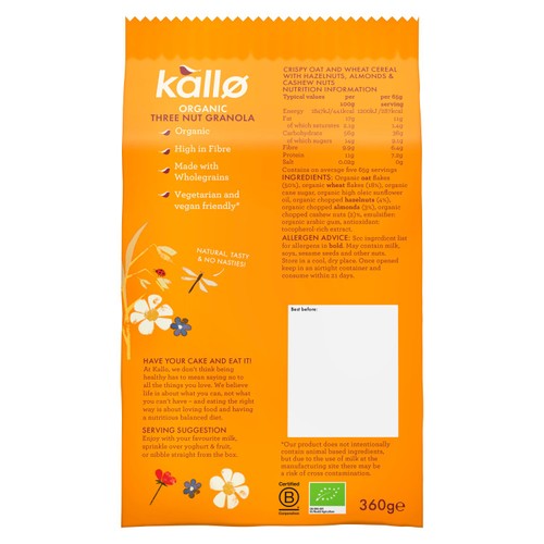 Kallo Organic Three Nut Granola 360g thumbnail 7