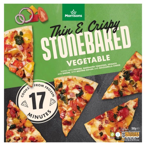 Morrisons Thin & Crispy Stonebaked Vegetable Pizza   380g