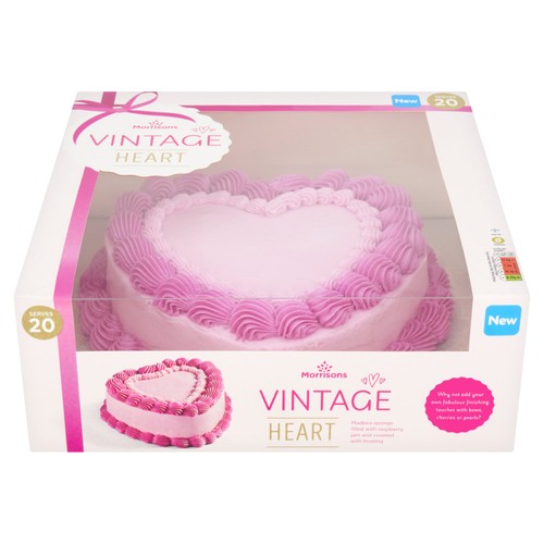 Morrisons Vintage Heart Cake Serves 20 thumbnail 2