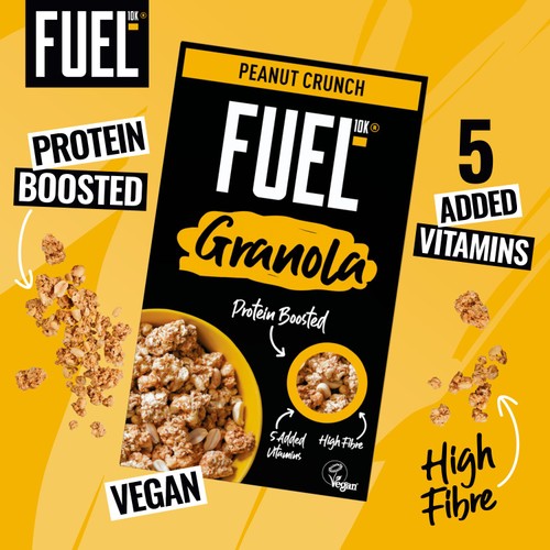 FUEL10K Peanut Crunch Protein Granola Breakfast Cereal 400g thumbnail 3