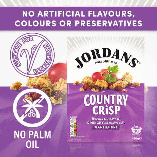 Jordans Country Crisp Flame Raisins Breakfast Cereal   450g thumbnail 4