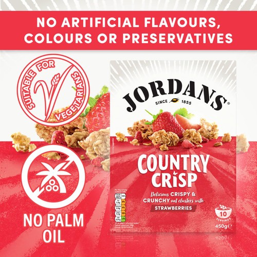 Jordans Country Crisp Sun-Ripe Strawberry Breakfast Cereal   450g thumbnail 4