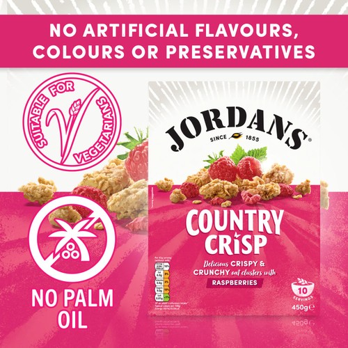 Jordans Country Crisp Raspberry Breakfast Cereal   450g thumbnail 4