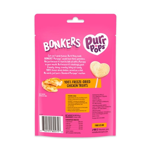 Bonkers PurrPops Chicky Licks Freeze Dried Cat Treats   4 Pack thumbnail 2