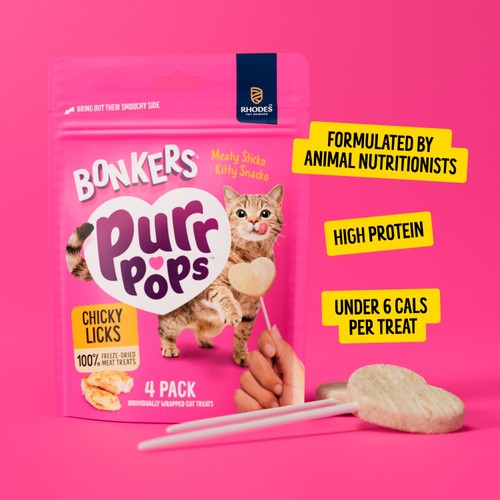Bonkers PurrPops Chicky Licks Freeze Dried Cat Treats   4 Pack thumbnail 4