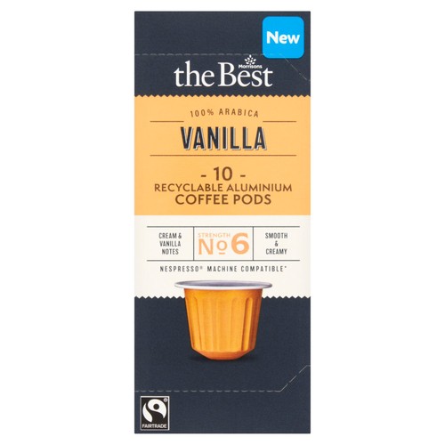 Morrisons The Best Fairtrade Vanilla Flavour Coffee Pods 10 Pods
