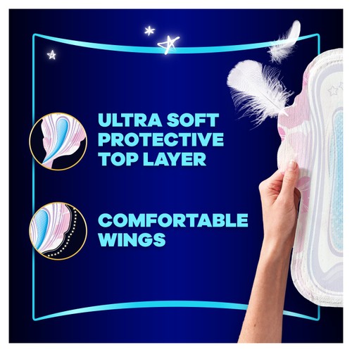 Always Platinum Size 4 Sanitary Pads With Wings Secure Night thumbnail 4