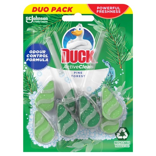 Duck Active Clean Rim Block Toilet Cleaner Duo Pine Twin Pack