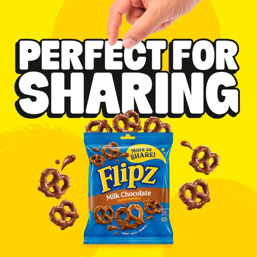 Flipz Mega Bag Milk Chocolate Coated Pretzel Snacks 150g thumbnail 2
