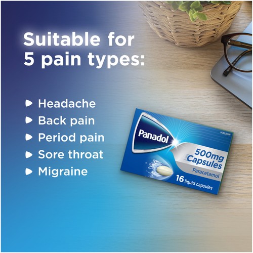 Panadol Paracetamol 500mg Liquid Capsules 16 Capsules thumbnail 5