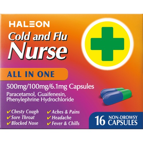 Haleon Cold & Flu Nurse All In One Capsules 16 pack