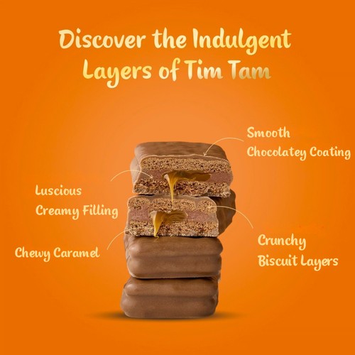 Arnotts Tim Tam Chewy Caramel Milk Chocolatey Biscuits  9 Pack thumbnail 2