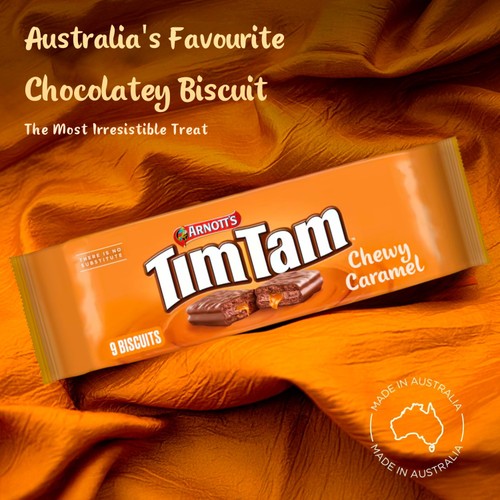 Arnotts Tim Tam Chewy Caramel Milk Chocolatey Biscuits  9 Pack thumbnail 3