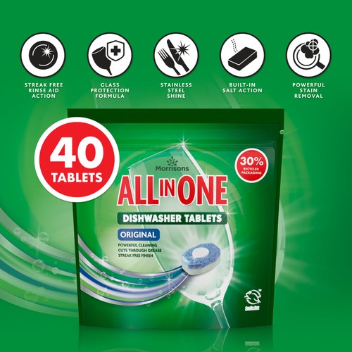 Morrisons All In One Original Dishwasher Tablets thumbnail 2