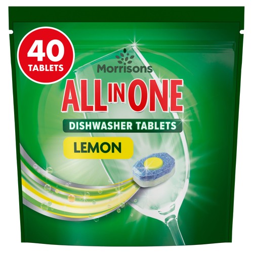 Morrisons All In One Lemon Dishwasher Tablets 40 Pack