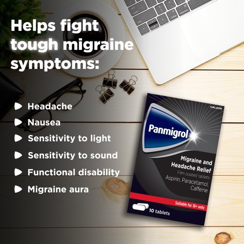 Panmigrol Migraine and Headache Relief 10 Tablets thumbnail 5