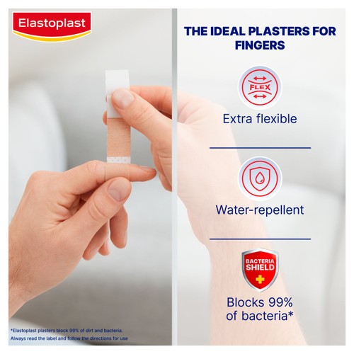 Elastoplast Finger Strips 120mm x 19mm Tan   16 Plasters thumbnail 3