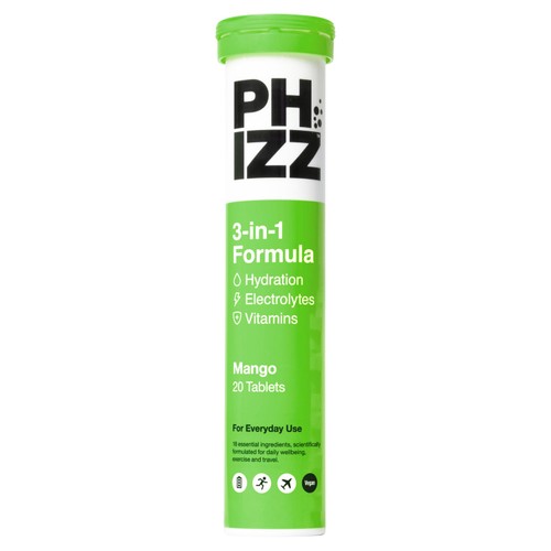 Phizz Mango 3-In-1 Hydration 20 Effervescent Tablets thumbnail 2