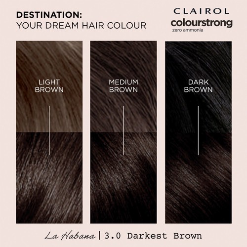 Clairol Colour Strong Permanent Hair Dye 3.0 Darkest Brown thumbnail 5