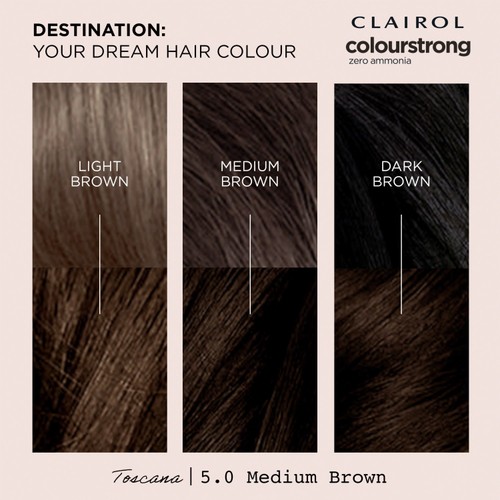 Clairol Colour Strong Permanent Hair Dye 5.0 Medium Brown thumbnail 5