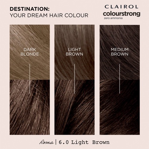 Clairol Colour Strong Permanent Hair Dye 6.0 Light Brown thumbnail 5