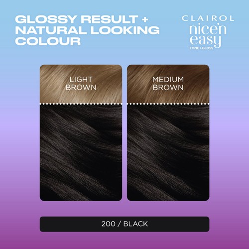 Clairol Nice'N Easy Tone+Gloss Semi Permanent Hair Dye - 200/83 Black thumbnail 4