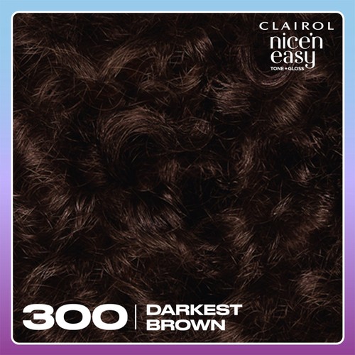 Clairol Nice'N Easy Tone+Gloss Semi Permanent Hair Dye 300/84 Darkest Brown thumbnail 2