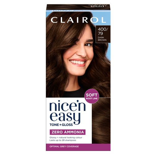 Clairol Nice'N Easy Tone+Gloss Semi Permanent Hair Dye - 400/79 Dark Brown