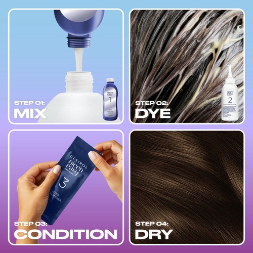 Clairol Nice'N Easy Tone+Gloss Semi Permanent Hair Dye - 400/79 Dark Brown thumbnail 4