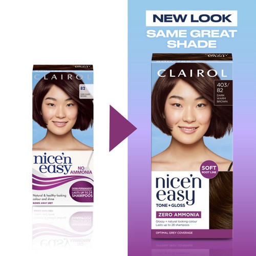 Clairol Nice'N Easy Tone+Gloss Semi Permanent Hair Dye Dark Warm Brown thumbnail 5