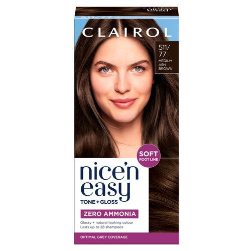 Clairol Nice'N Easy Tone+Gloss Semi Permanent 511/77 Medium Ash Brown