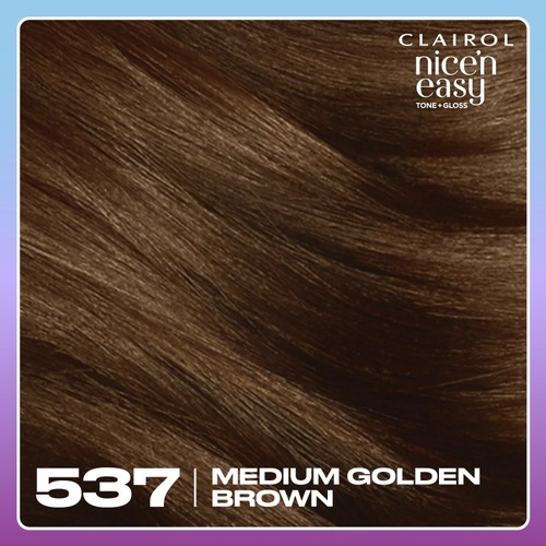 Clairol Nice'n Easy Tone+Gloss Semi Permanent Hair Dye Medium Golden Brown thumbnail 2
